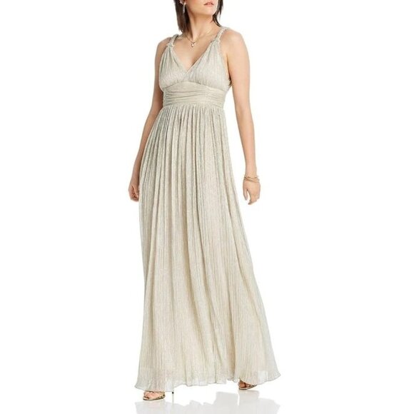 LINI Katherine Metallic Braided Strap Textured Evening Formal Maxi Dress NWT - Picture 7 of 7